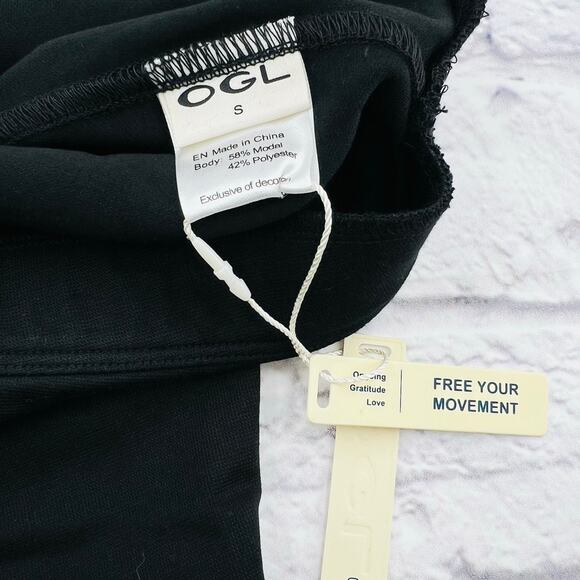 NOT FOR SALE    NWT OGL Women's Flared Maxi Skirt Small Black Elastic Waistband - Picture 4 of 7